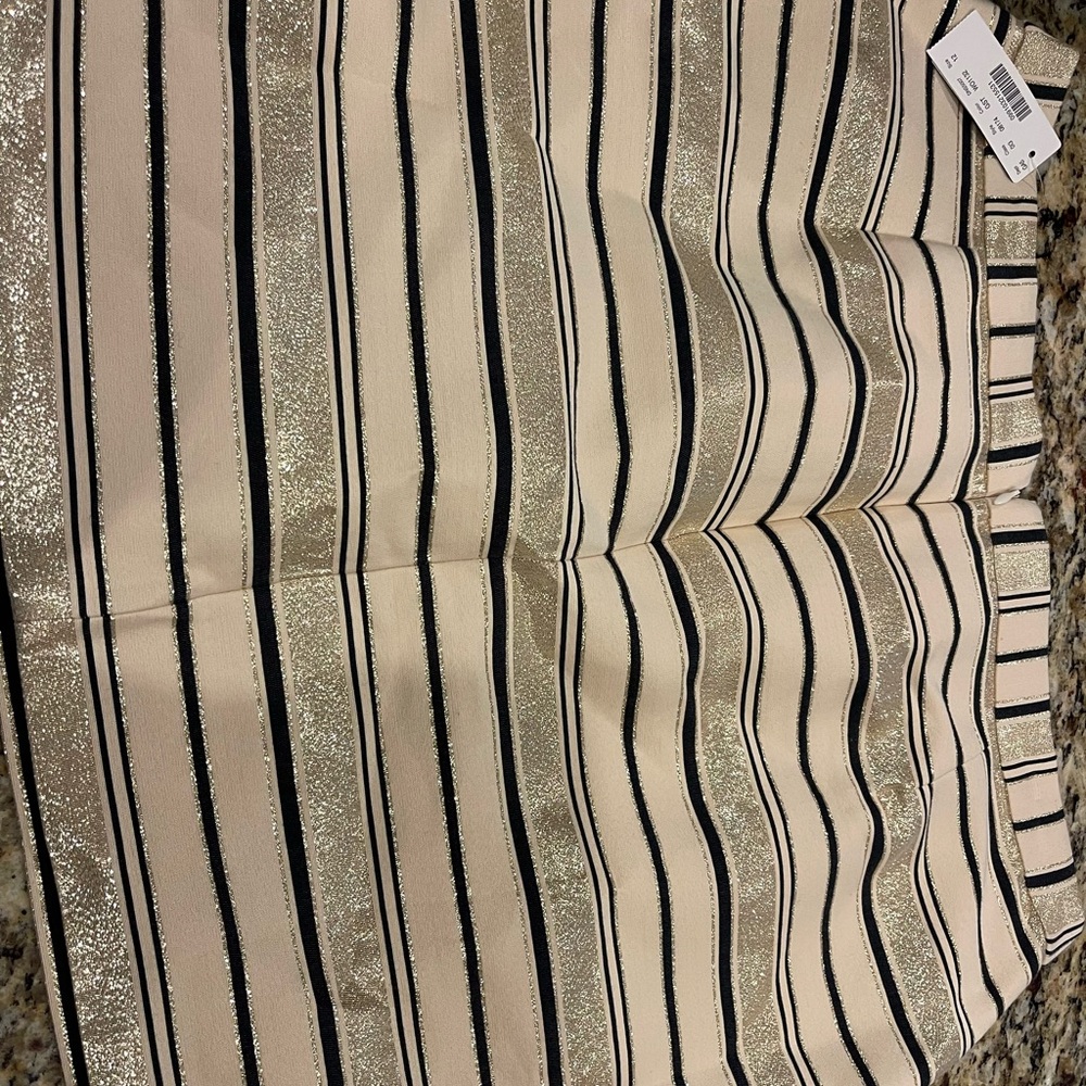 NWT J. Crew Gold, Silver, Cream Satin Mini. Size 12.
